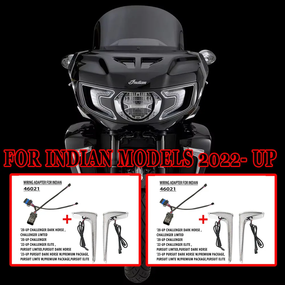 

Motorcycle For Indian models 2022-UP Turn Signal Lower Fairing Light Front LED Turn Signal Lower Fairing Trim Lights