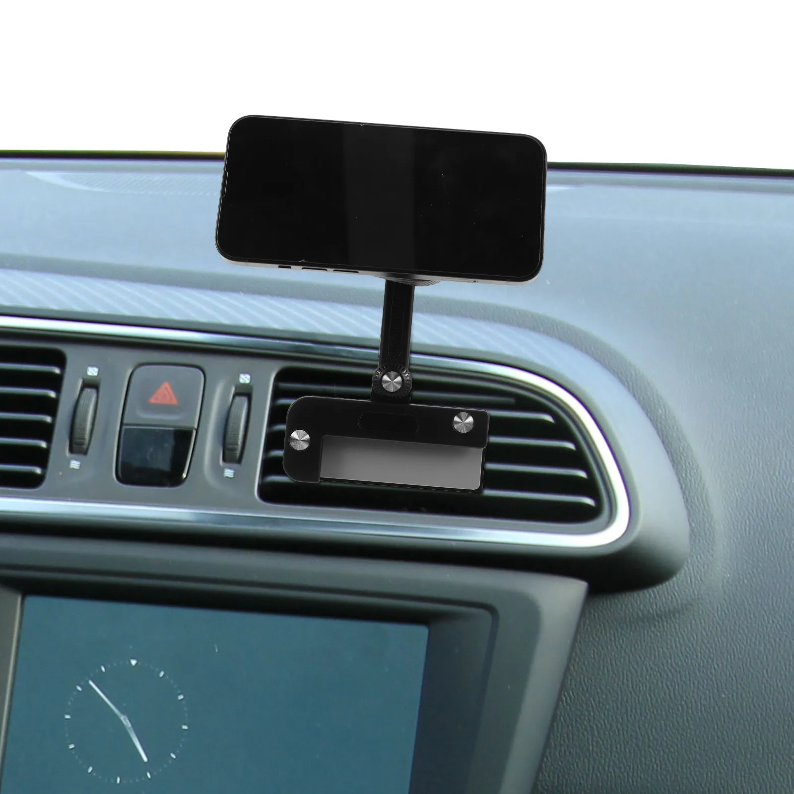 Universal Car Phone Holder 360 Degree Adjustable Magnetic Mount Square Design for Smartphone Navigation Eye Level Placement
