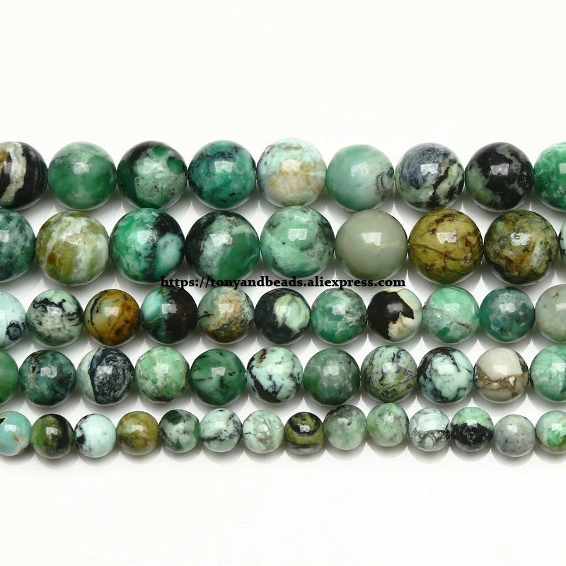 Genuine Semi-precious Natural America Variscite Stone Round Loose Beads 6 8 10 MM Pick Size Jewelry Making