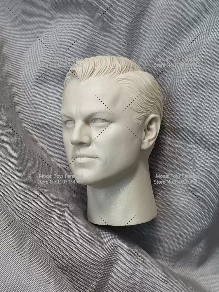 Unpainted 1/6 Men Soldier Leonardo Head Sculpt Dream Thief White Model Head Fit 12inch Action Figure Body