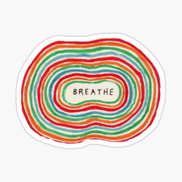 Aesthetic Breath Outline  5PCS Stickers for Funny Print Art Home Kid Living Room Laptop Decorations Car Cartoon Wall Decor