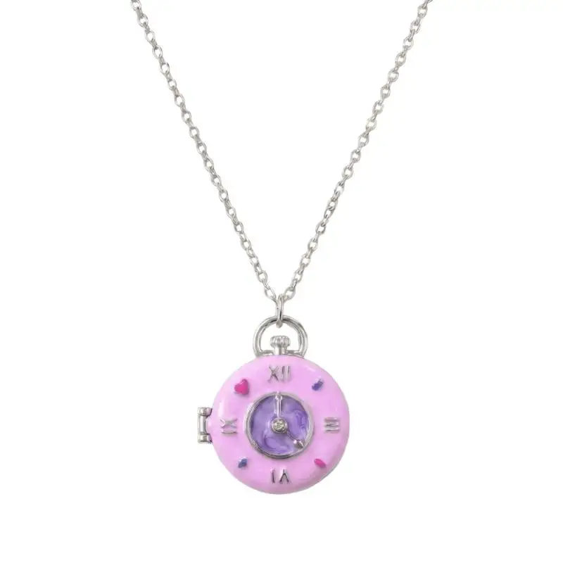 A52E Round Pendant Necklace with Openable Charm and Extender Chain