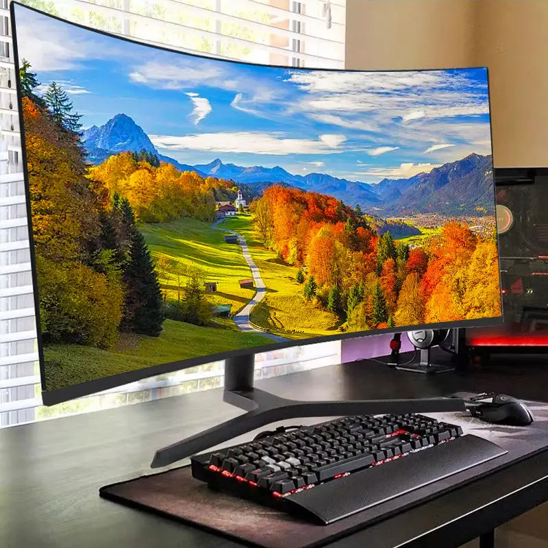 49 Inch Curved Ultrawide Monitor Large Widescreen Display Height Adjustable Stand For Gaming Office Multi‑task Work