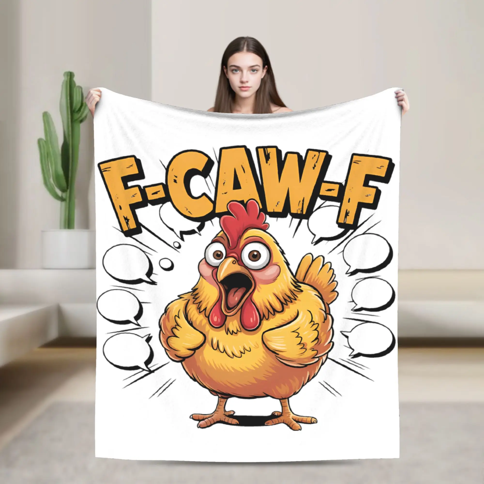 

F-Caw-F Chicken Meme Blankets Wool Throw Blankets Summer Air Conditioning Personalised Lightweight Bedspreads,
