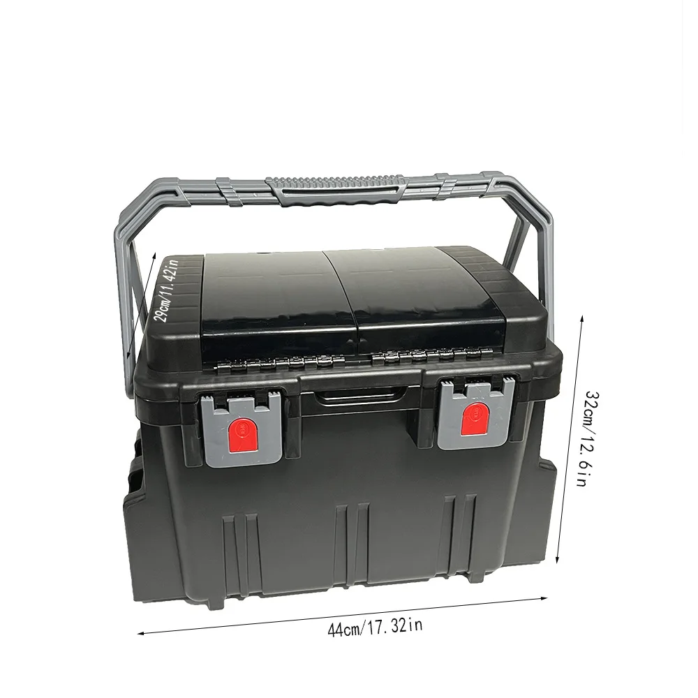Portable Lure Tackle Box Plastic Multi-Layer Gear Organizer Shore Saltwater Use Capacity Divider Layout Packed Size Load Rating