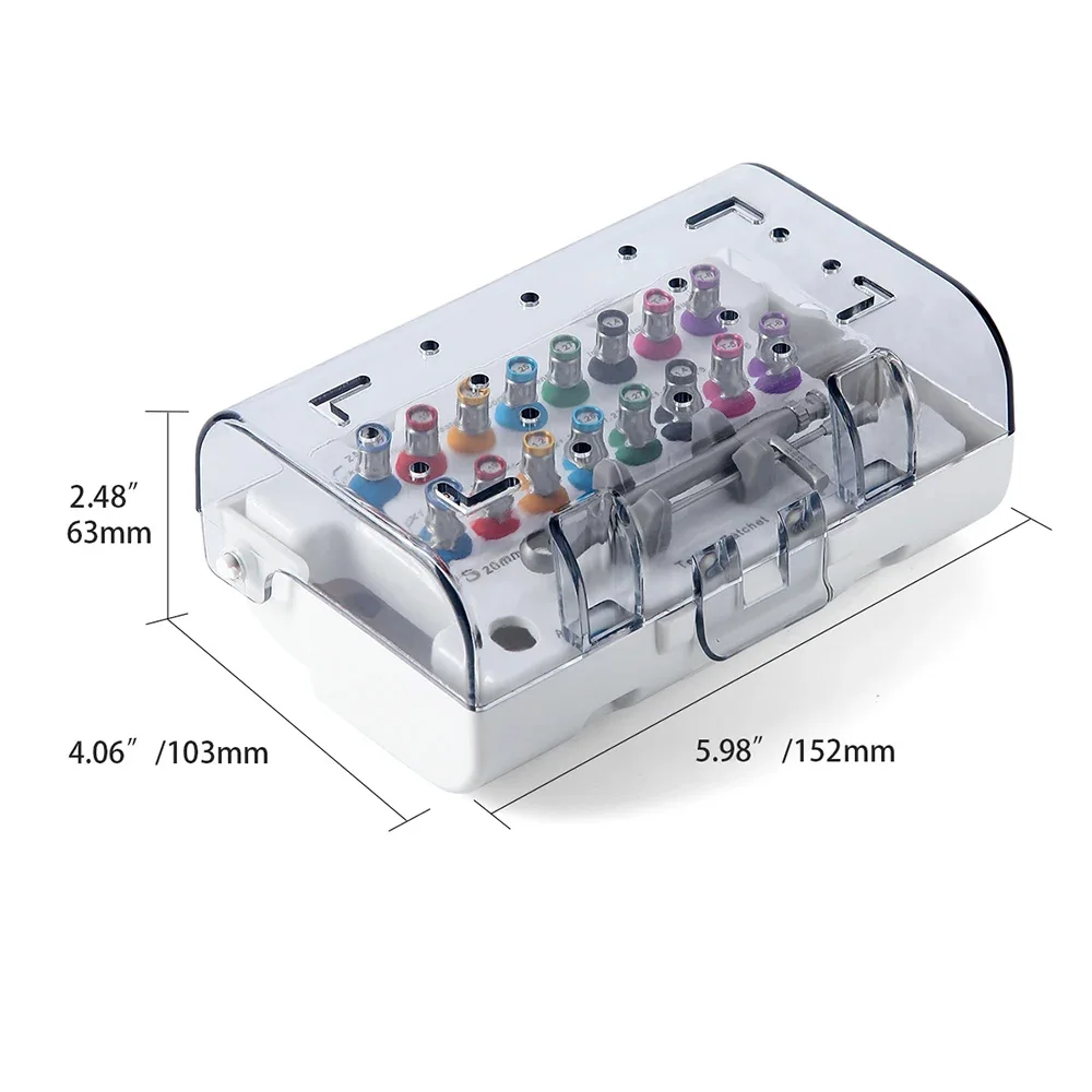 Dental Implant Screwdriver Universal Box Torque Wrench Kit Colorful Ratchet Drivers Prosthetic Kit Dentistry Equipment