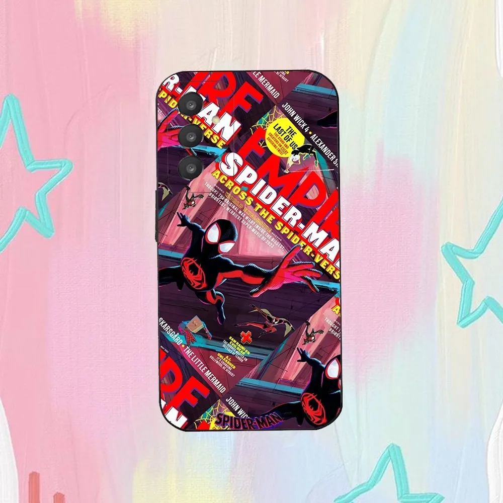 S-Spider Man Across Phone Case For Samsung Galaxy A52 A12 A51 S21 Edge S22ULTRA S23 S20LITE Plus Ultra Black Cover