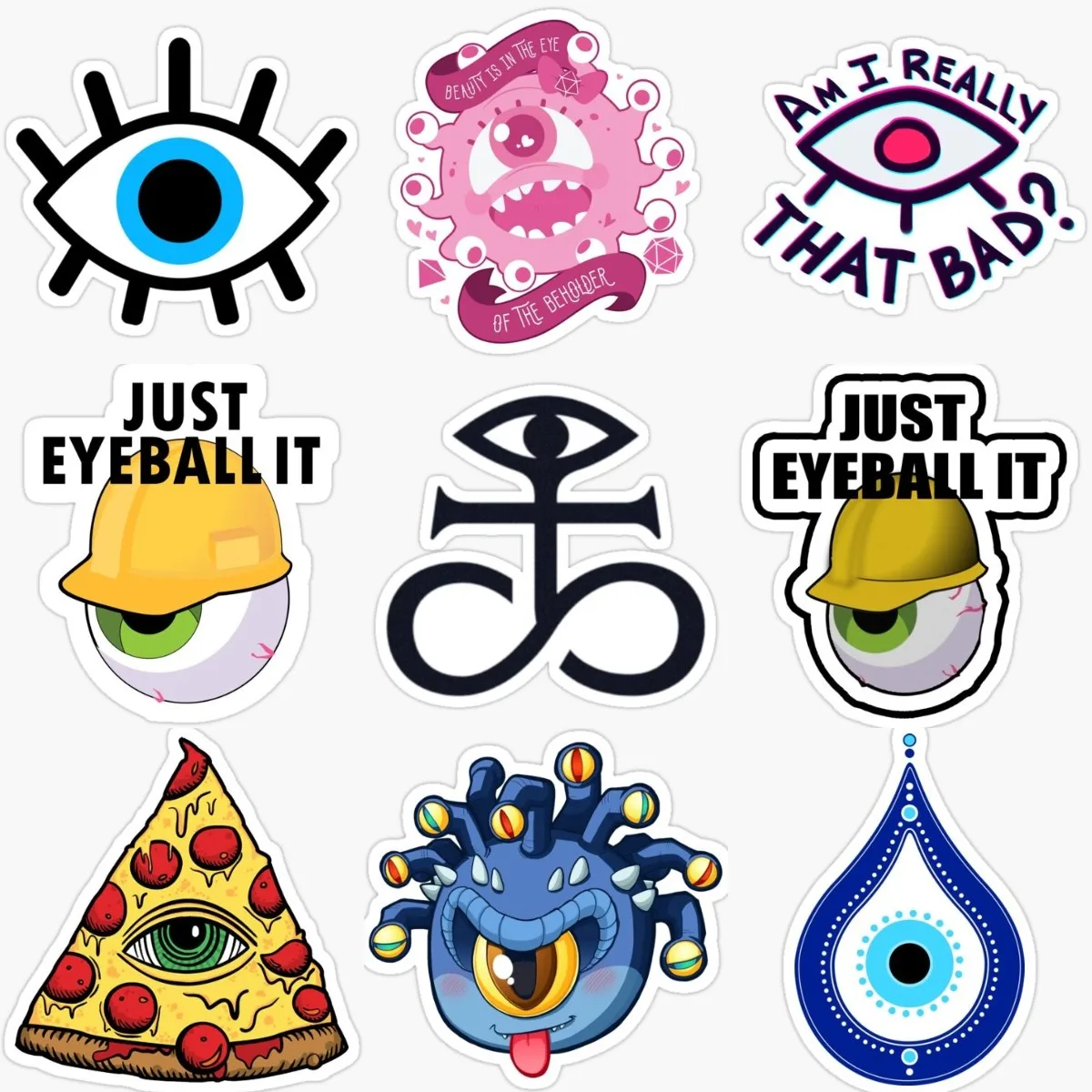 

Eye Creative Personalized PVC Waterproof Stickers Accessories for Decorate Car Van Table Motorcycle Off-road Helmet Bumper