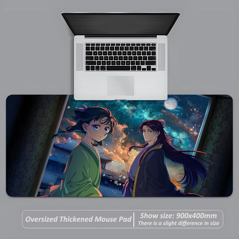 The Apothecary Diaries Maomao Mousepad Grande Antiderrapante Mouse Pad Costurado Borda Tapete Durável Mesa Laptop Gaming ​   Teclado XXL