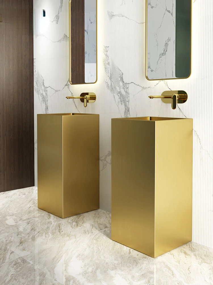 B & B Golden Affordable Luxury Style Pedestal Basin KTV Bar Integrated Inter-Platform Basin