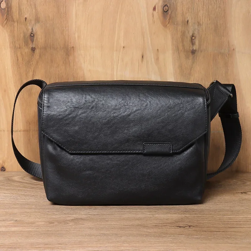 2025 Men's Leather Crossbody Bag Leisure  Single Shoulder Layer Cowhide Men Bag Plant Tanning Designer Luxury Bag