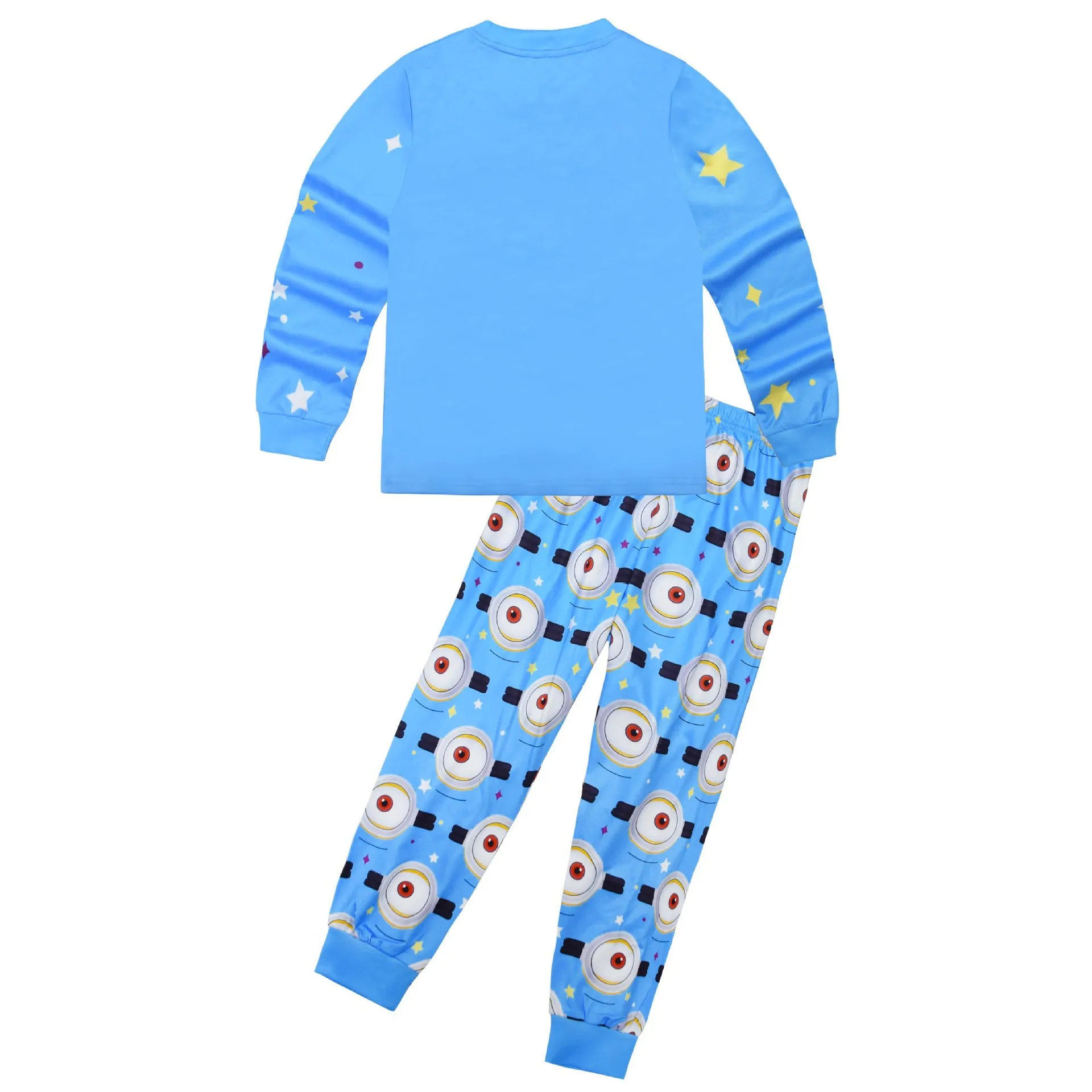 Despicable Me Minions Cartoon Cute Children Long Sleeve T-Shirt Pants Suit Kawaii Boy Warm Pajamas Home Clothes Gift Wholesale