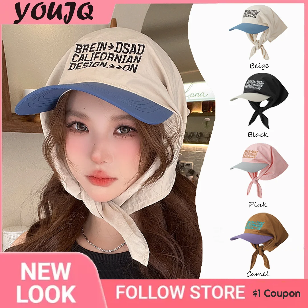 

Chic Soft-top Baseball Cap for Women with Embroidery and Strap Detailing Parent-child face sunscreen baseball cap