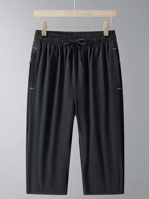 

Мужские летние свободные универсальные тонкие спортивные повседневные прямые брюки из ледяного шелка (полиэстер) для активного отдыха, быстросохнущие