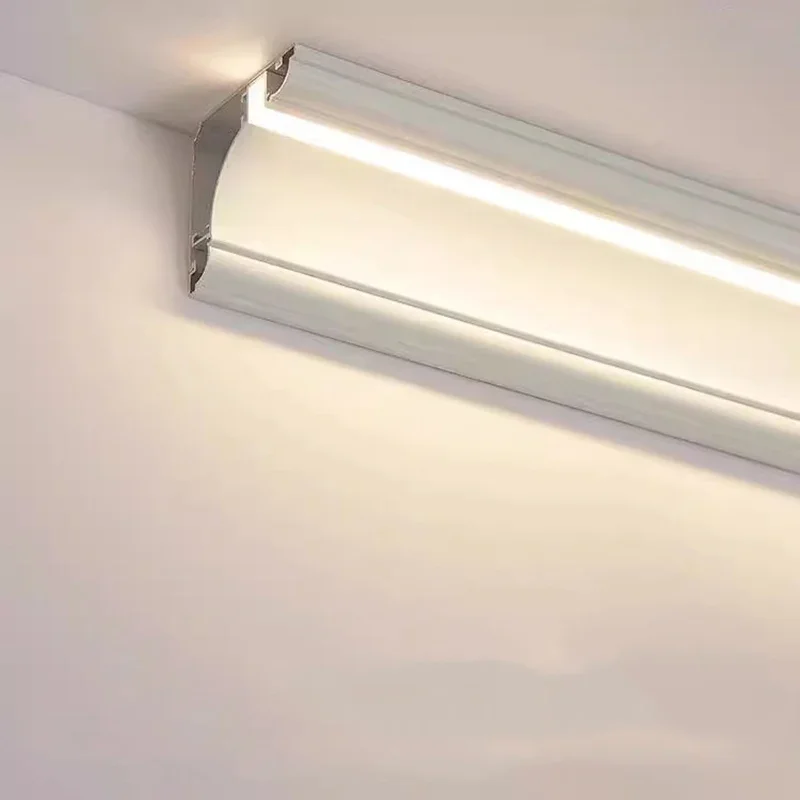 

Top Corner Line Light Aluminium Profile Free Ceiling Surface Mounted Plaster Linear Lamp Indoor Decor Bar Strip