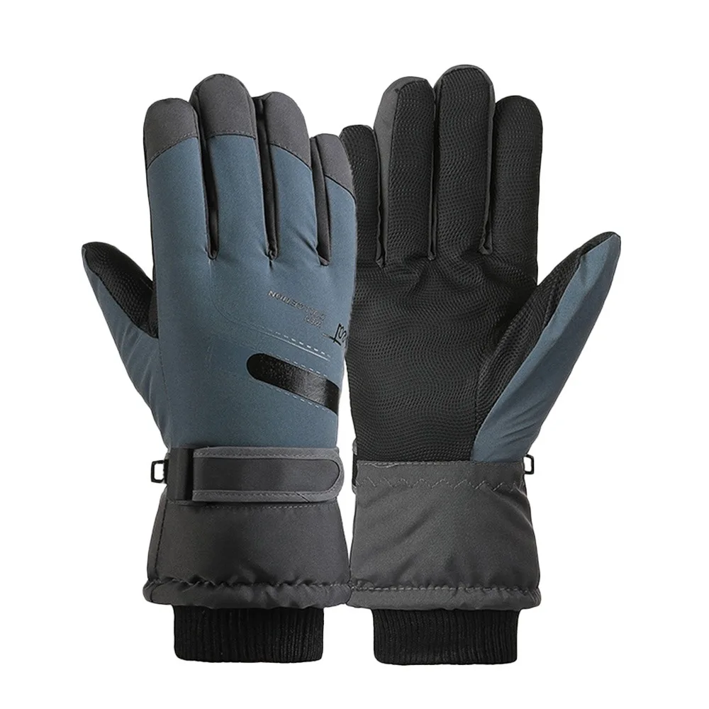 Modische warme Winterhandschuhe, verdickt, thermisch, rutschfest, Fahrradhandschuhe, Futter, Fleece, winddicht, Touchscreen-Fäustling, Outdoor