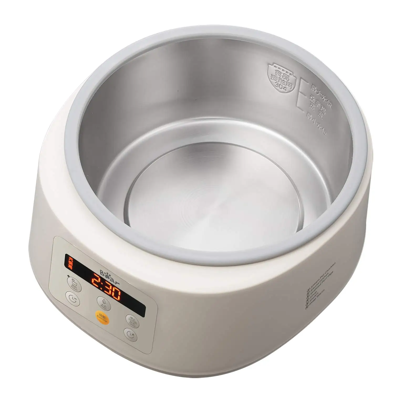 Pentola a vapore elettrica multifunzione Bear, macchina per zuppa di pollo in ceramica, pentola per coccio più lenta con piroscafo, 3L