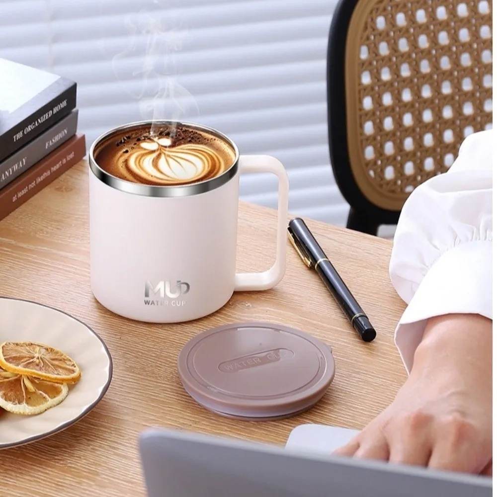 Anti Scalding Handle Coffee Mug Large Capacity Heat-resistant Insulated Drinking Cup Leak-Proof Reusable Thermal Mug