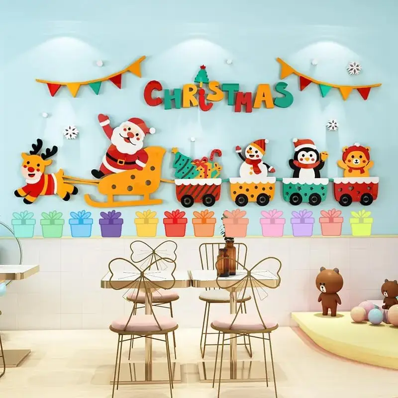 Recortes de papel de Natal 4x5 polegadas Caixas de presente de papel para decoração de quadro de avisos de Natal