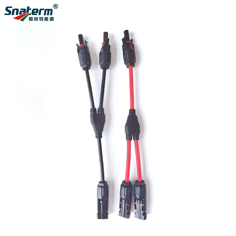 Produktbild von Solarkabel Y-Verteiler Stecker – 1 Paar MMF & FFM – 4 Mm² – 30A 1000V – Für Solarpanels