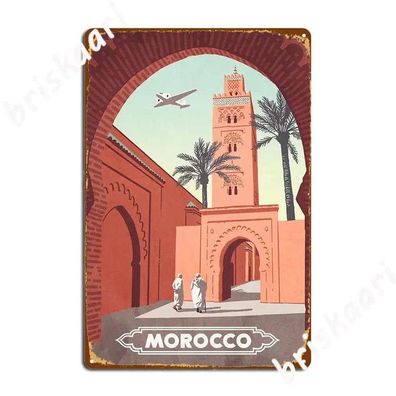 Morocco Poster Metal Plaque Decoration Wall Decor Garage Club Club Party Morocco Travel Tin Sign Poster