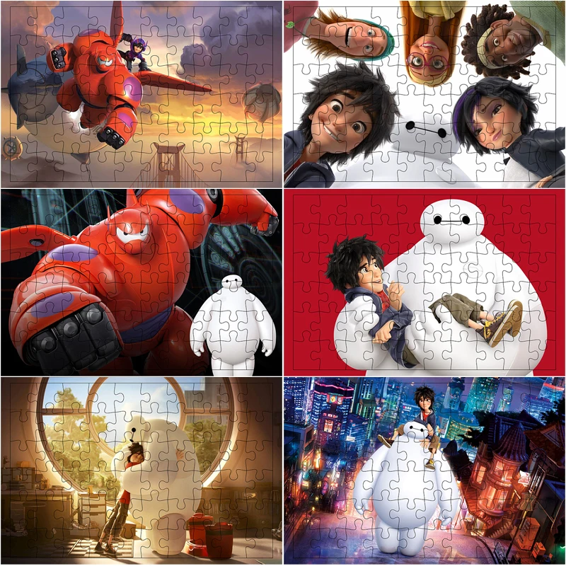 

Disney Baymax Big Hero 6 Pictures 300 Pieces Puzzles Toy Relaxing Puzzle Game Jigsaw Teen Kids Room Desk Ornaments Cartoon Game