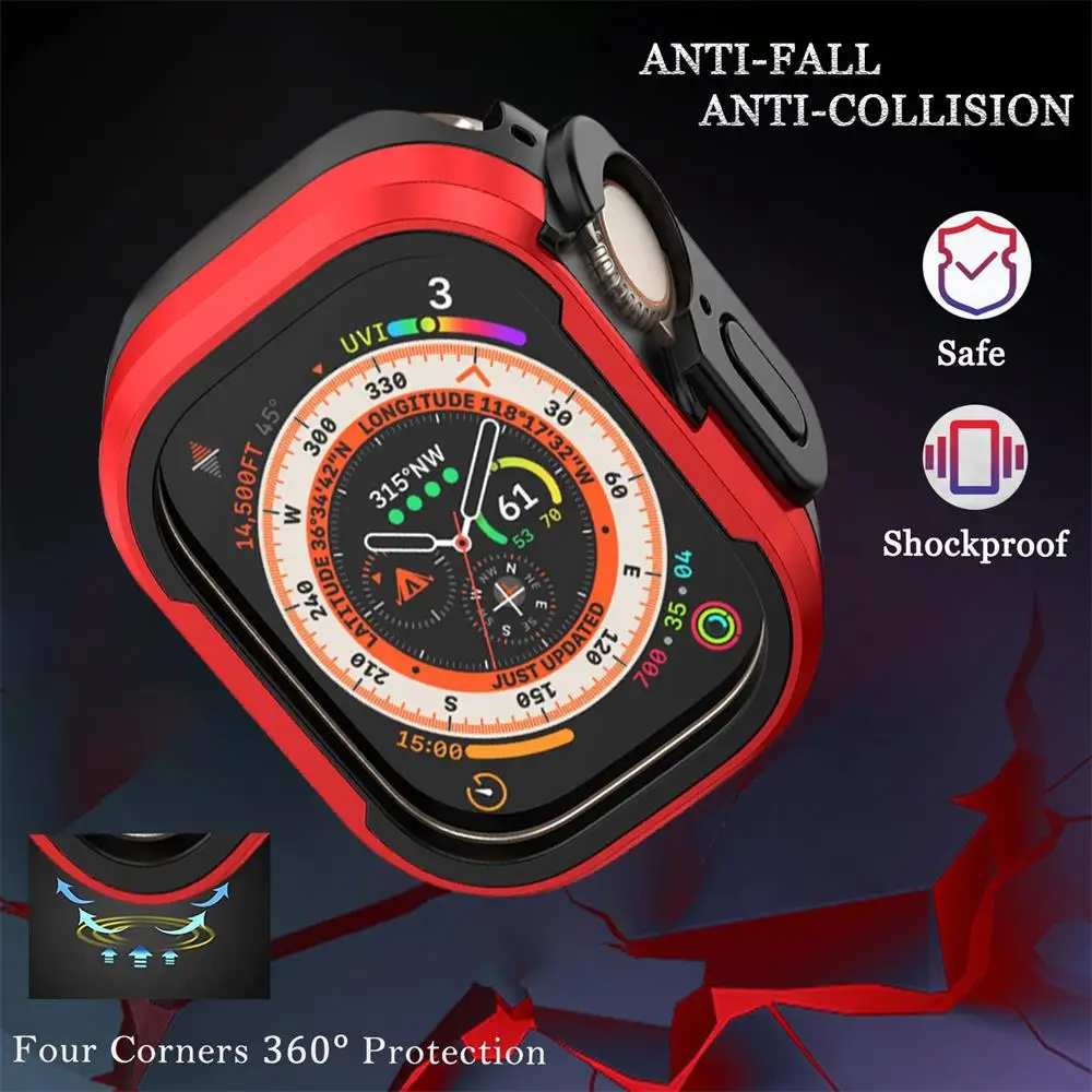 Boîtier en métal pour montre Ultra 2 49mm, accessoires pare-chocs trempé série iwatch 9 8 7 6 se 45mm 41mm 44 40