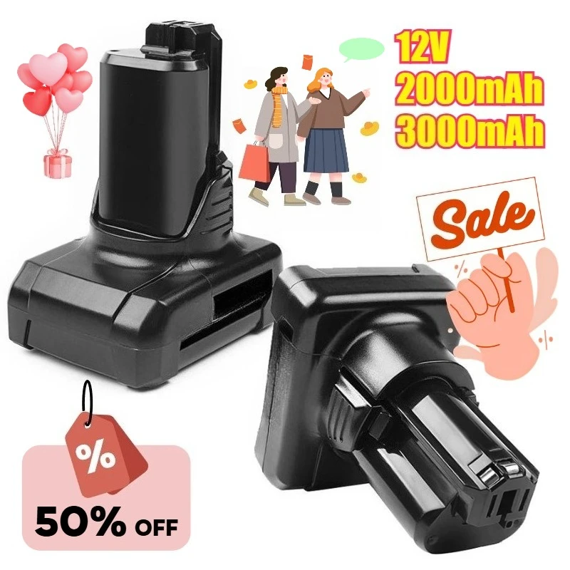

12V 2000mAh 3000mAh for Bosch BAT411 Cordless Handheld Drill Lithium Battery