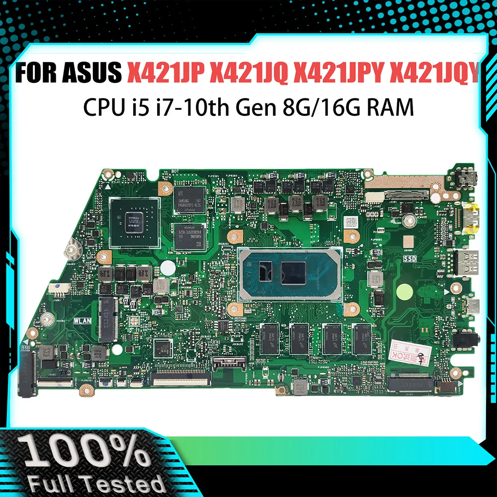 Computer Mainboard For ASUS X421JQ X421JFY X421JPY X421JQY X521JQ X521JQY R521JP Notebook Motherboard I5 I7 CPU 10th 8G 16G