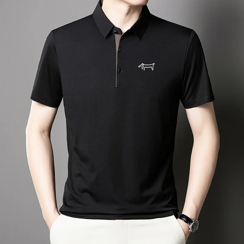 Luxusmarke Herren Bedrucktes Poloshirt Original Einfarbiges Lässiges Kurzarm-T-Shirt mit Kragen Sommer Neuer Trend Business Herrenmode – Detail 12