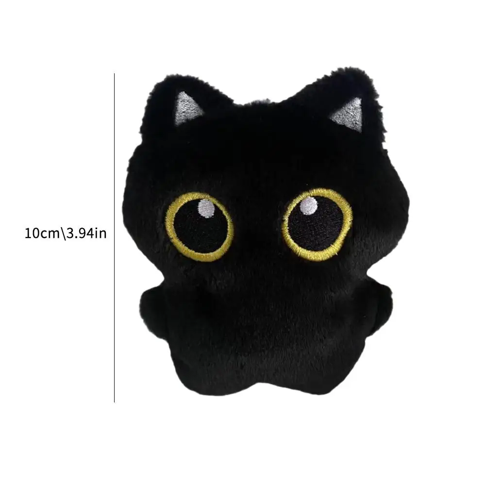 New Lovely Black Cat Plush Toy Keychain Cartoon Kitten Soft Stuffed Doll Pendant Car Key Ring Backpack Bag Decor Kid Gift