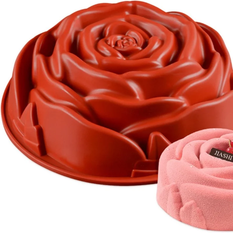 Rose Silicone Cake Mold Round Cake Baking Utensils DIY Cake Decoration Baking Tray Mousse Dessert Tray Tools Can be Put into Ove