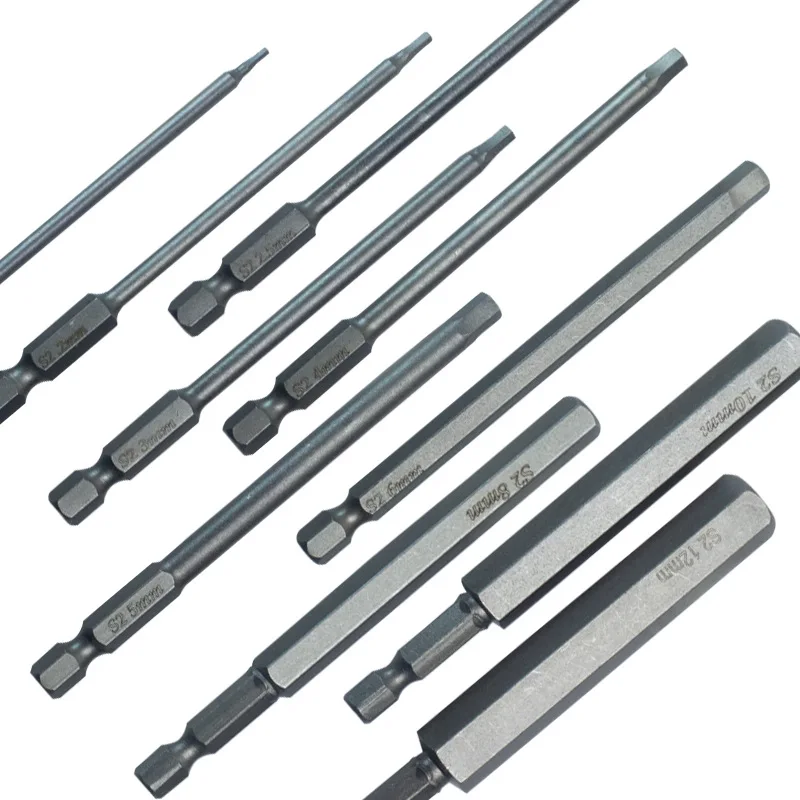 50mm Hexagon Bit Set S2 Bullet Head Torque Bit Set with Magnetic Electric Bit Set