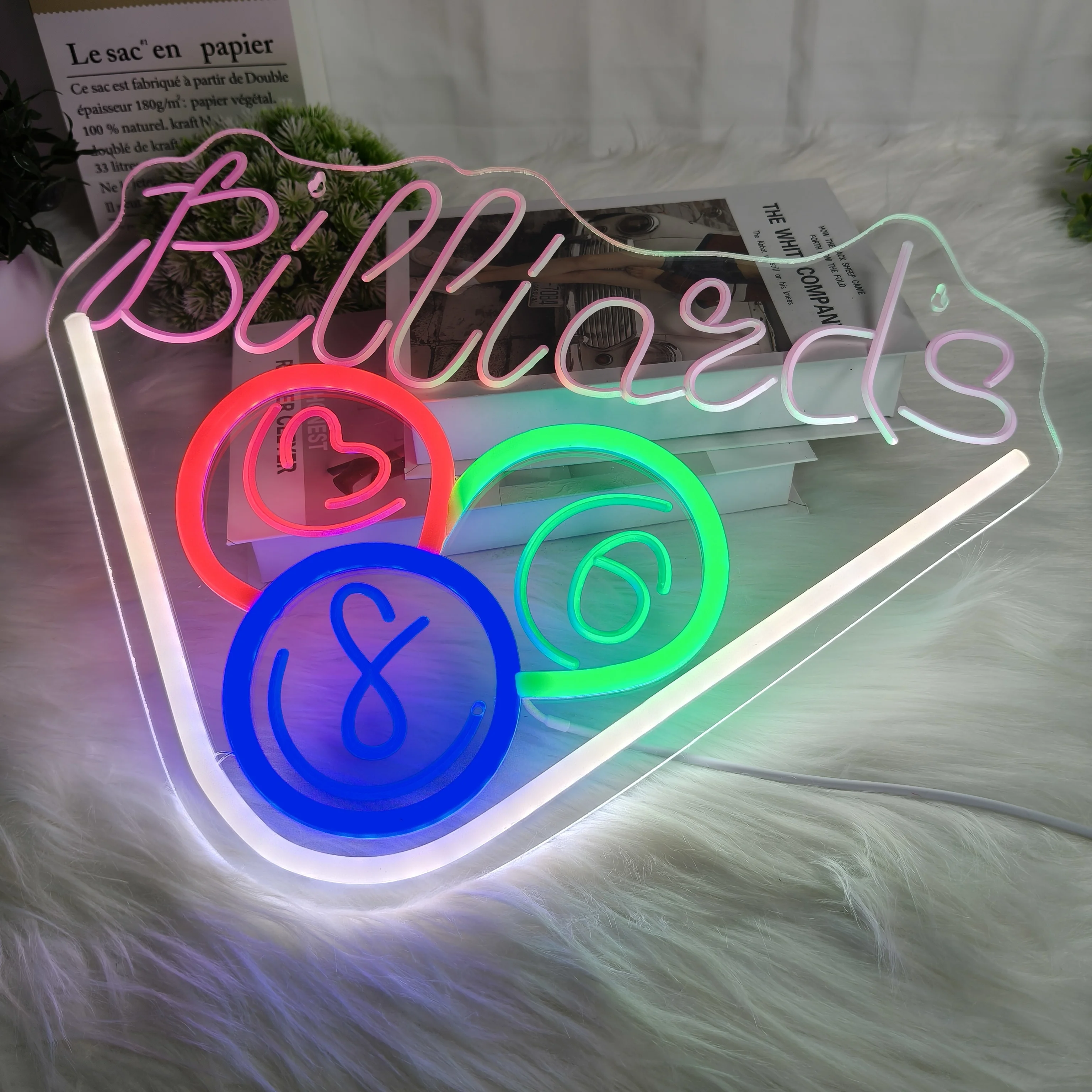 Billiards LED Neon Sign for Home Bar Club Party Decor Creates Cozy Gaming Atmosphere Unique Wall Art Lighting Gift