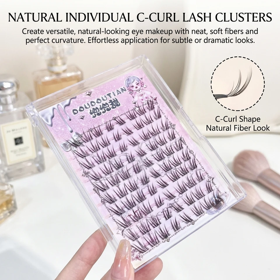 Pestañas Postizas Esponjosas de Look Natural, Cómodas, de Larga Duración, Individuales, Racimos, Extensión 4
