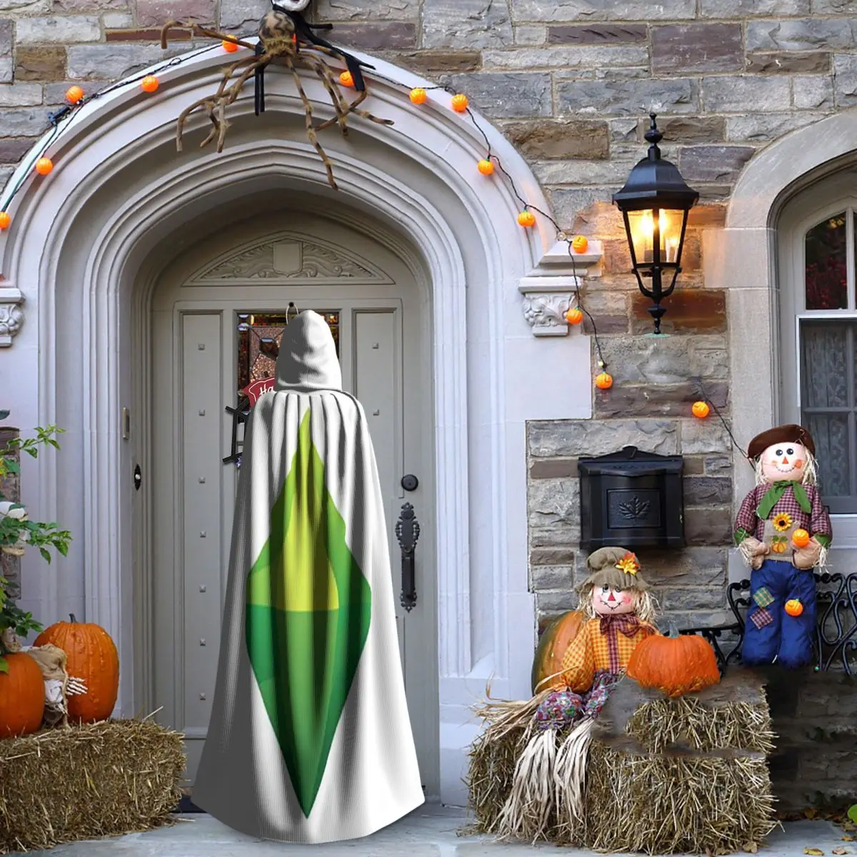 عباءة Sims 4 Plumbob الطويلة ذات القلنسوة الساحرة في القرون الوسطى زي تنكري معطف الهالوين للبالغين للجنسين #4