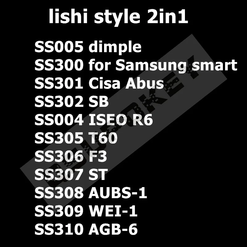 NewDiscount Lishi style 2in1 SS301 SS304 SS310 For dimple lock for cisa abus for aubs for AGB for T60