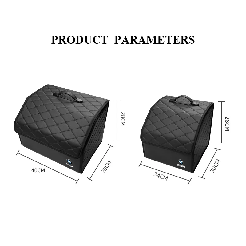 Foldable Leather Car Storage Box Trunk Organizer Bag For BMW X1 X2 X3 X5 X4 X6 X7 iX3 F20 F10 F07 E70 E46 E90 E92 E60 E39