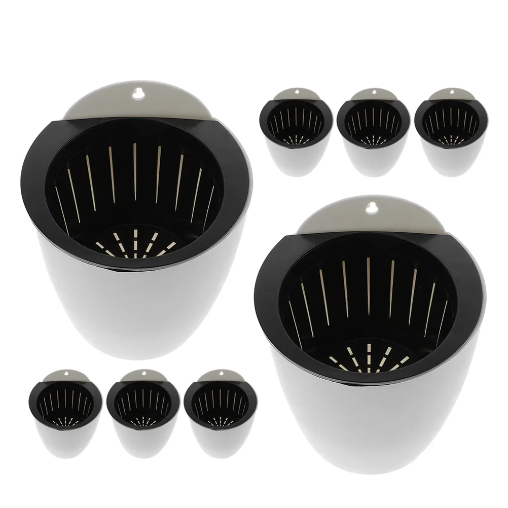 8Pcs Balcony Wall Hanging Flower Planters Self Watering Pots Automatic Watering Indoor Outdoor Succulent Flower Pots