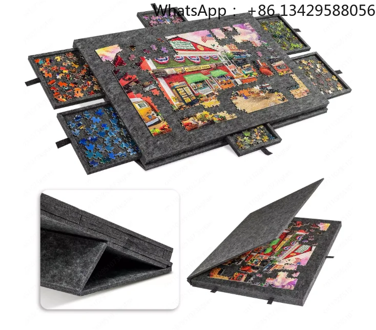 Puzzle Board with Stand, Lid & 6 Drawers, Portable 1000-Piece Jigsaw Table for Adults and Kids, Puzzle Sorting Organizer