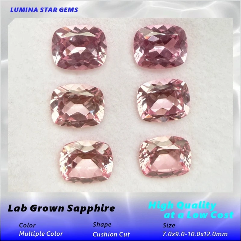 Ac Lab grown Colorful Sapphires Cushion Cut Multi-color AAA+Clarity Gems For Jewelry Setting&Custom Design Selectable Certificat