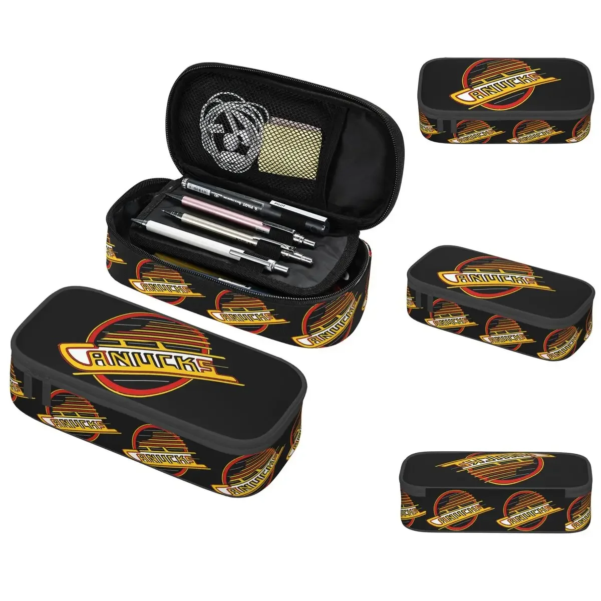 Vancouver Hockey Canucks Skate Pencil Case for Boys Girls School Pen Box Pencil Bag Stationery Supplies Pen Holder Bag