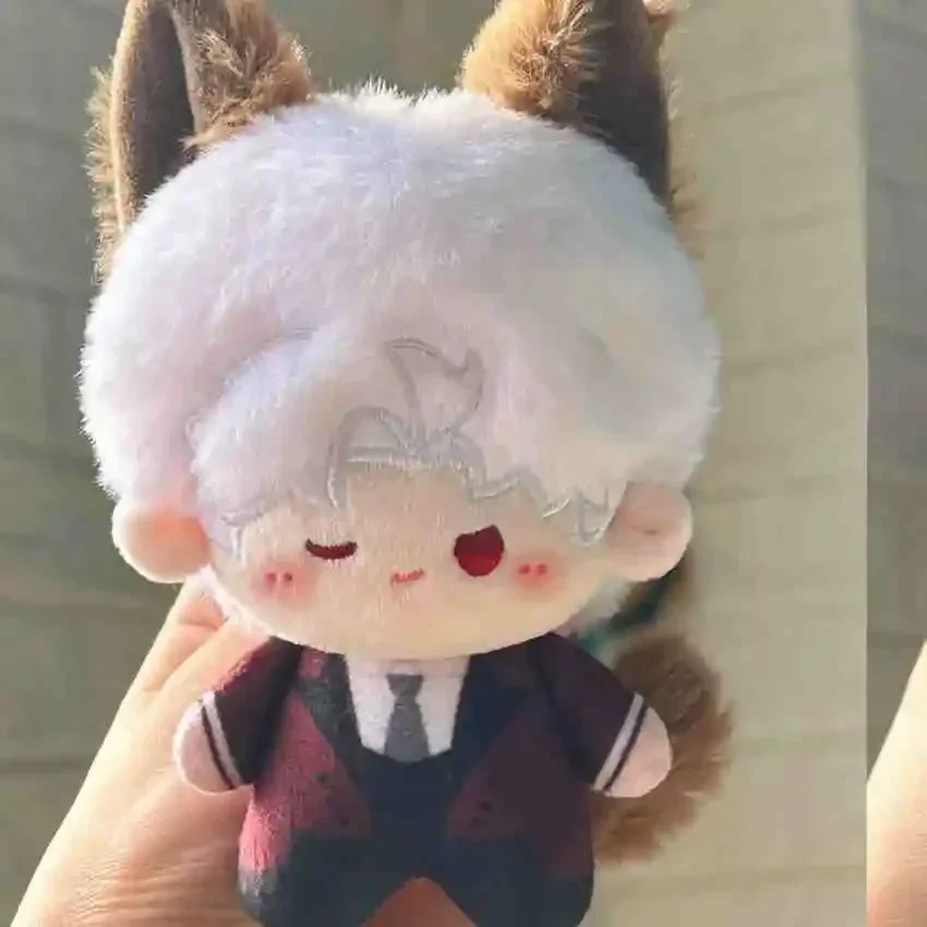 Juego Anime Love and Deepspace Sylus 10cm oreja  gato cola  peluche muñeca algodón cuerpo colgante Cosplay juguetes Dango