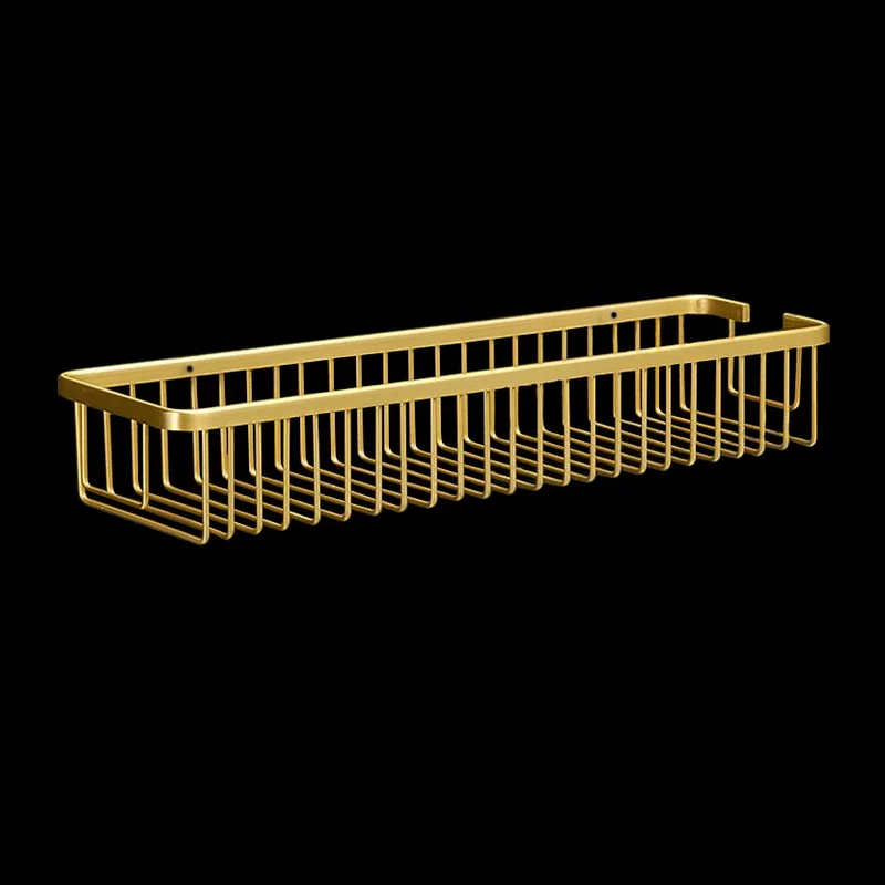 Wall Mounted Bathroom Shelf Aluminum Shampoo Cosmetic Storage Rack Brushed Gold Storage Organizer Rack Soap Cosmetic Shelf