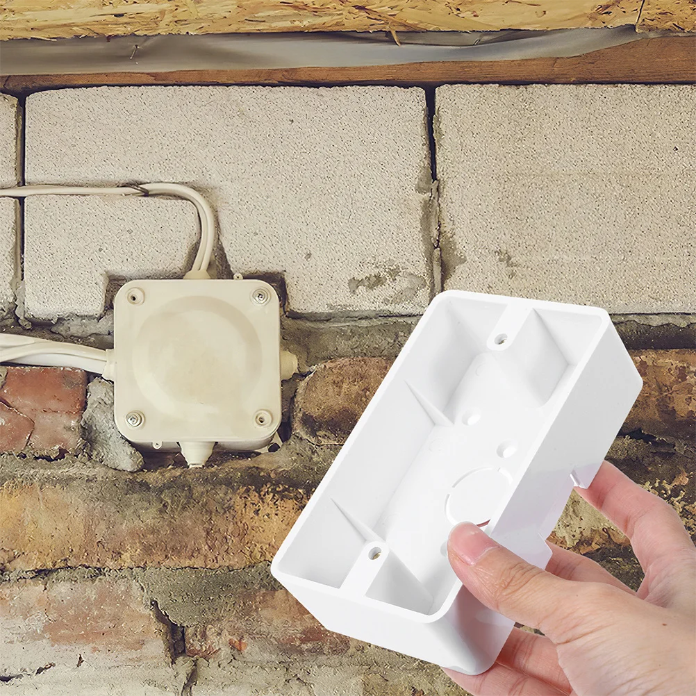 6 قطعة صندوق وصلات مثبت على الحائط سطح جبل التبديل المخرج Abs صندوق كهربائي بلاستيكي للمنزل صندوق خلفي ضحل موصل دائم #2