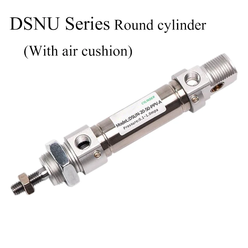 Round With Air Cushion Stainless Steel  Mini Pneumatic Air Cylinder DSNU Series 12 16 20 25 32 Bore 10-200mm DSNU-25-20-PPV-A