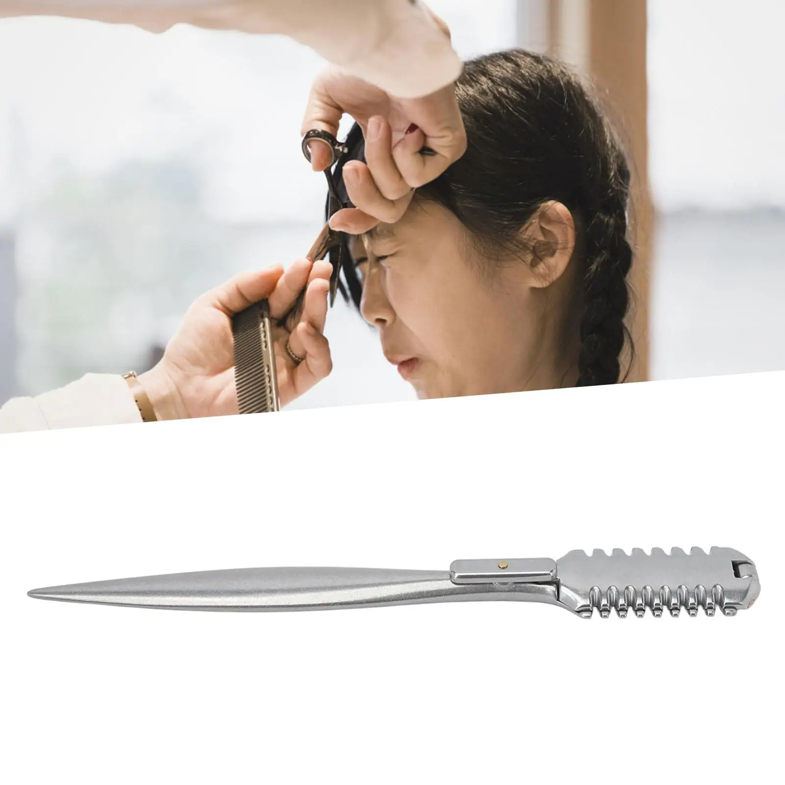 Peigne amincissant ergonomique en métal, design dentelé unique, antirouille, déterminer pour barbier