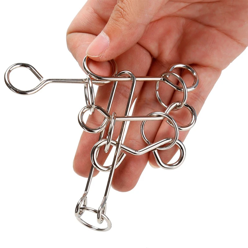 Brain Teasers Metal Wire Iq Puzzles For Adults And Kids Very Difficult Disentanglement Iron Link Unlock Interlock Game