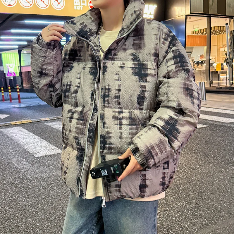 

Модная молодежная куртка с хлопковой подкладкой и воротником-стойкой, зима 2025, мужское толстое пальто высокого качества, уличная одежда, свободные ветрозащитные теплые парки