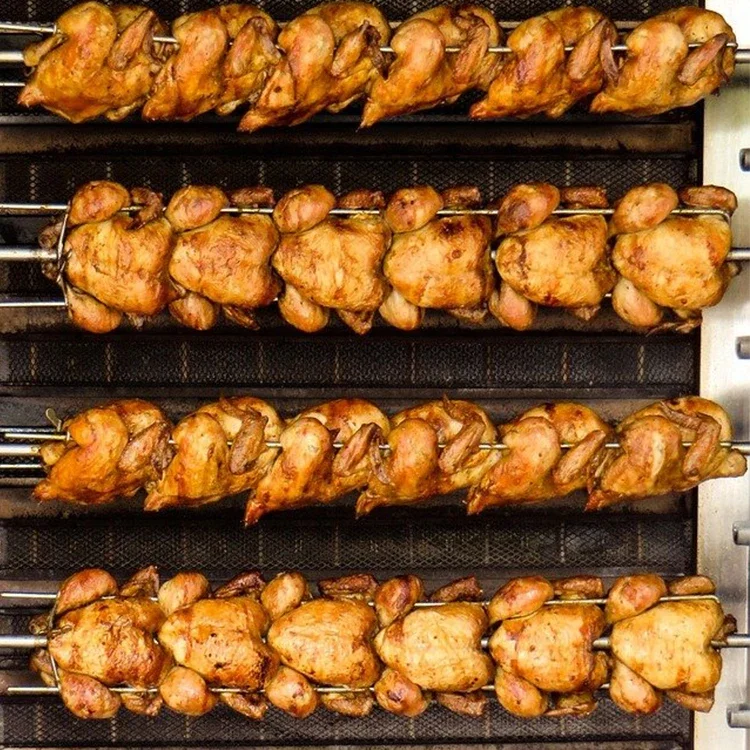 French traditional food 3/6/9 shelves cyprus hole chicken barbecue rotisserie grill